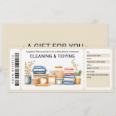 掃除と片付けのギフト券 招待状 (正面/裏面)