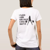 掃除を言ってジャークするからいいスナッチを持ってる Tシャツ (裏面)