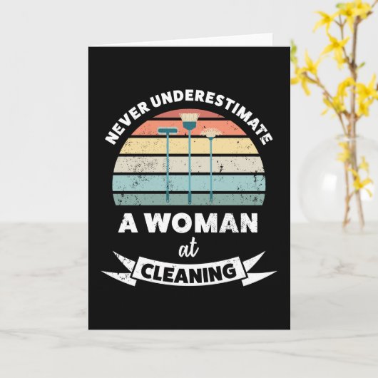 掃除好きな妻へのプレゼント クリーニングメイド ギフト カード (黄色い花)