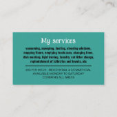 掃除機シルエット，家政婦，メイド 名刺 (裏面)