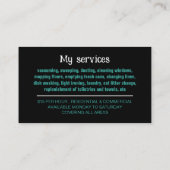 掃除機シルエット,家政婦,メイド 名刺 (裏面)