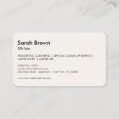 掃除機 ベージュ 家庭清掃 家事 名刺 (裏面)