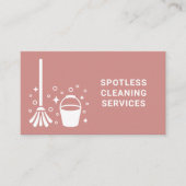 掃除用クリーナモップ及びバケツはっきりしたほこりっぽいピンク 名刺 (正面)