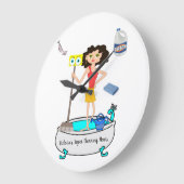 掃除用レディークロック ラージ壁時計 (傾斜)