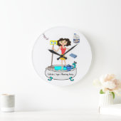 掃除用レディークロック ラージ壁時計 (ホーム)