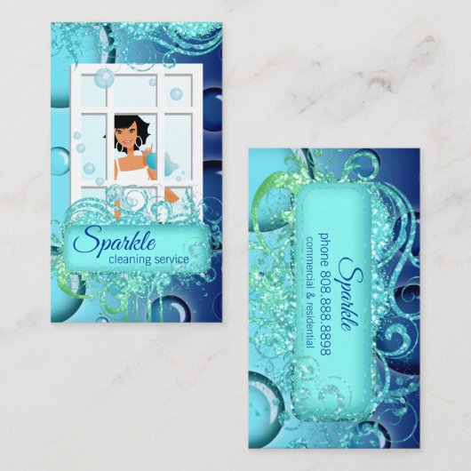 掃除用輝きグリッター泡 名刺 (正面/裏面)
