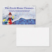 掃除道具を持ったメイド | 石けん砂タイル 名刺 (正面/裏面)