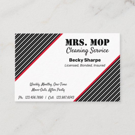 掃除、メイドサービス等 名刺 (正面)