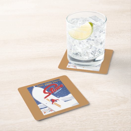 掃除S -雪の広告宣伝ポスターが常にあります スクエアペーパーコースター (インサイチュ)