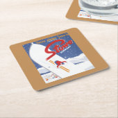 掃除S -雪の広告宣伝ポスターが常にあります スクエアペーパーコースター (アングル)