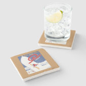 掃除S -雪の広告宣伝ポスターが常にあります ストーンコースター (横)