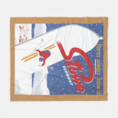 掃除S -雪の広告宣伝ポスターが常にあります フリースブランケット (正面(横))