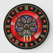 授与記念パーソナライズされた祭司40日 ラージ壁時計 (正面)
