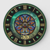 授与記念パーソナライズされた祭司55日 ラージ壁時計 (正面)