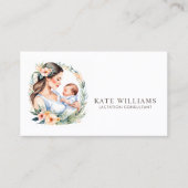 授乳コンサルタントのモノグラム水色 名刺 (正面)