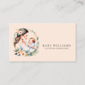 授乳コンサルタントのモノグラム水色 名刺 (正面)