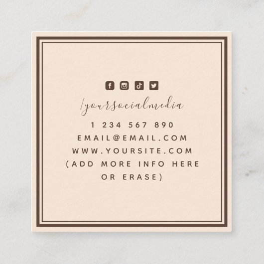 授乳コンサルタント授乳クリ妊婦のーム スクエア名刺 (裏面)