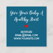 授乳コンサルタント看護ベビーハートブルー スクエア名刺 (裏面)