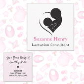 授乳コンサルタント看護ベビーピンク スクエア名刺
