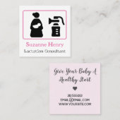 授乳コンサルタント看護ベビー胸ポンプ スクエア名刺 (正面/裏面)