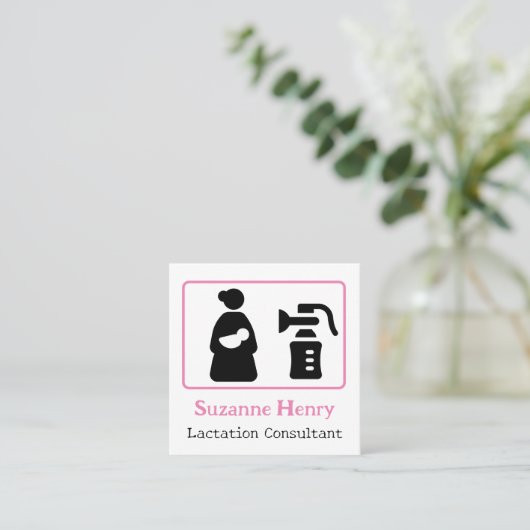 授乳コンサルタント看護ベビー胸ポンプ スクエア名刺 (スタンド正面)