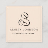 授乳コンサルタント 母乳育児 ブラックフレーム スクエア名刺 (正面)