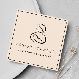 授乳コンサルタント 母乳育児 ブラックフレーム スクエア名刺