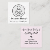 授乳コンサルタント 母乳育児 乳汁 赤ちゃん スクエア名刺 (正面/裏面)