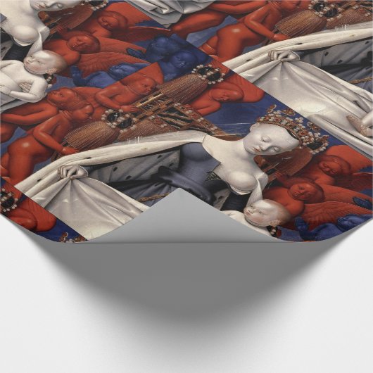 授乳中のマドンナと天使を持つ子供 ラッピングペーパー (角)