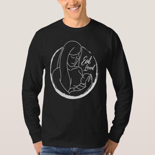 授乳中のママ 地元の食事 母親 赤ちゃん ノルマ Tシャツ (正面)