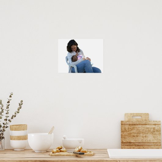 授乳中の女性 ポスター (キッチン)