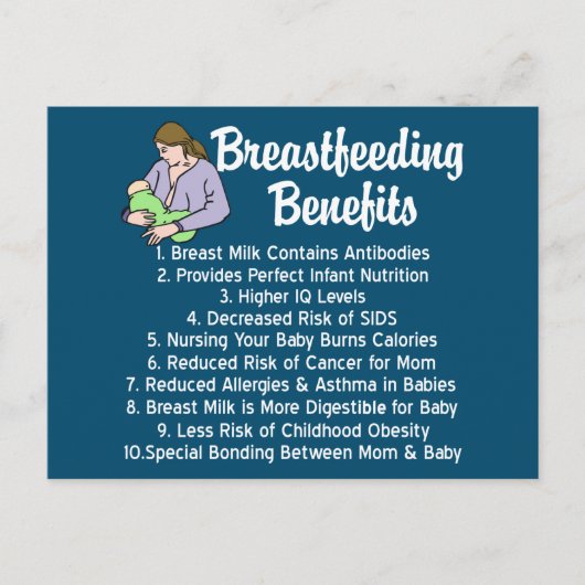 授乳利益トップ10看護の理由 ポストカード (正面)