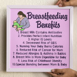 授乳利益トップ10看護用リスト ポスター<br><div class="desc">患者素晴らしに授乳する利点を共有するための産科または婦人科の事務所のためのポスター。女性はあなたのベビーをナースする素晴らしい理由のすべてで教育されるべきである。母乳には病気から保護の子供に対する抗体が含まれる。完全な乳児栄養を提供するために処方され、より高いIQレベルにリンクされ、SIDSのリスクを低減する。あなたのベビーを看護することは、癌のリスクやカロリーを燃やす減らなどの健康上の利点を母親に提供する。</div>