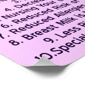 授乳利益トップ10看護用リスト ポスター (角)