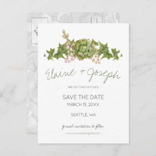 授乳式素朴の日付を保存 案内ポストカード (正面/裏面)