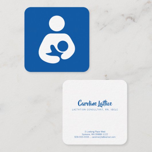 授乳期のコンサルタントの記号 スクエア名刺 (正面/裏面)