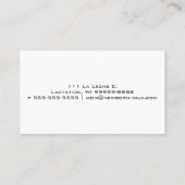 授乳期のコンサルタント 名刺 (裏面)