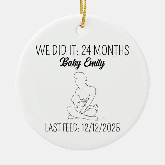 授乳母のための授乳マイルストギフト セラミックオーナメント (正面)