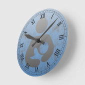 授乳用シンボルレトロレタープレススタイル ラウンド壁時計 (傾斜)