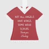 授乳用パーソナライズされたスクラブトップクリスマスオーナメント オーナメント (正面)