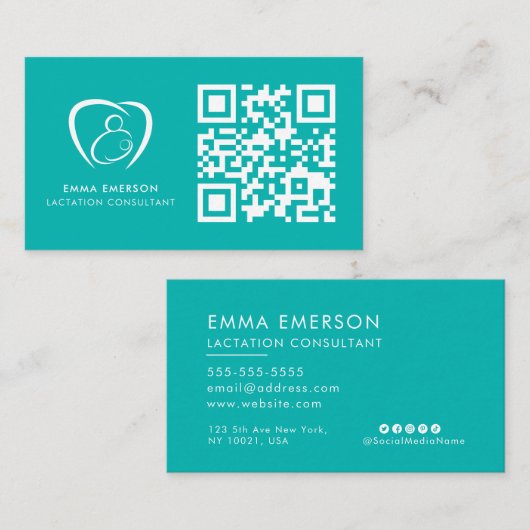 授乳相談所プロフェッショナルQRコードロゴ 名刺 (正面/裏面)