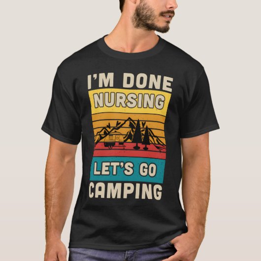 授乳終わったね　キャンプに行こうぜ坊や Tシャツ (正面)