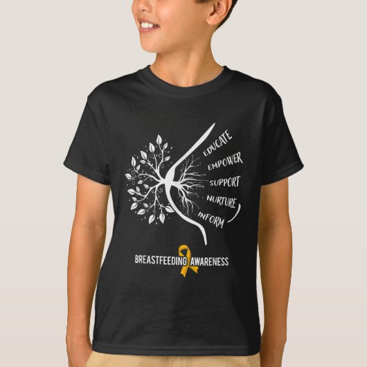 授乳認識度ファミリーUSA母乳ミルクラック Tシャツ (正面)