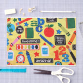 授業日の生地のプリント 薄葉紙 (クラフト)