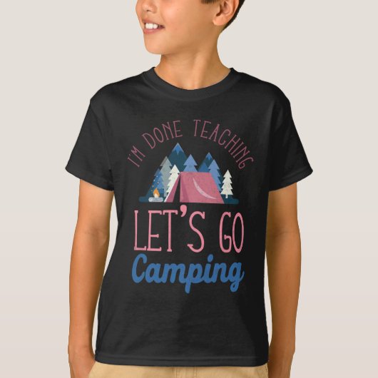 授業終わり!キャンプに行こう テント Tシャツ (正面)