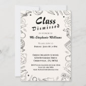 授業終了 学校教師退職パーティー 招待状 (正面)