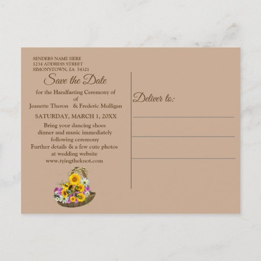 授賞式の日付を保存 案内ポストカード (裏面)