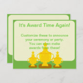 授賞式またはパーティー 招待状 (正面/裏面)