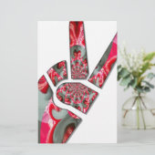 掌の力: 2本指のサイン 便箋 (スタンド正面)