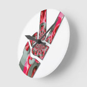 掌中の力: 2本指の敬礼 ラウンド壁時計 (傾斜)
